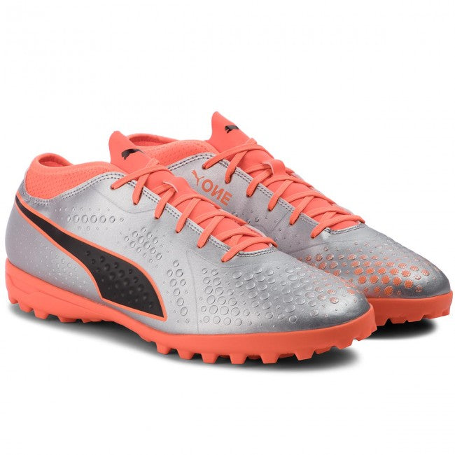 Puma scarpa da calcietto One 4 Syn TT 104751 01 argento-arancione-nero