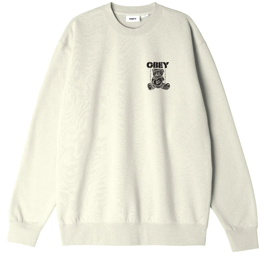 Obey Felpa girocollo da uomo L'Amore fa Male Premium 112863573 bianco naturale