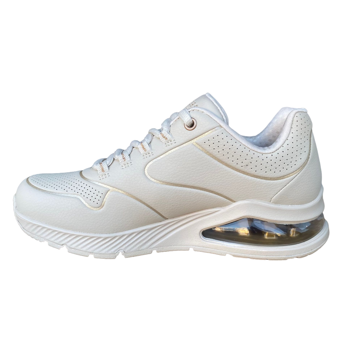 Skechers scarpa sneakers da donna Uno 2 Golden Trim 155637/OFWT bianco sporco