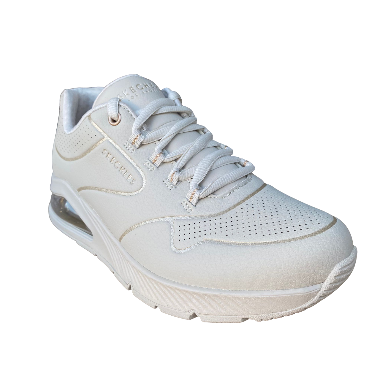 Skechers scarpa sneakers da donna Uno 2 Golden Trim 155637/OFWT bianco sporco