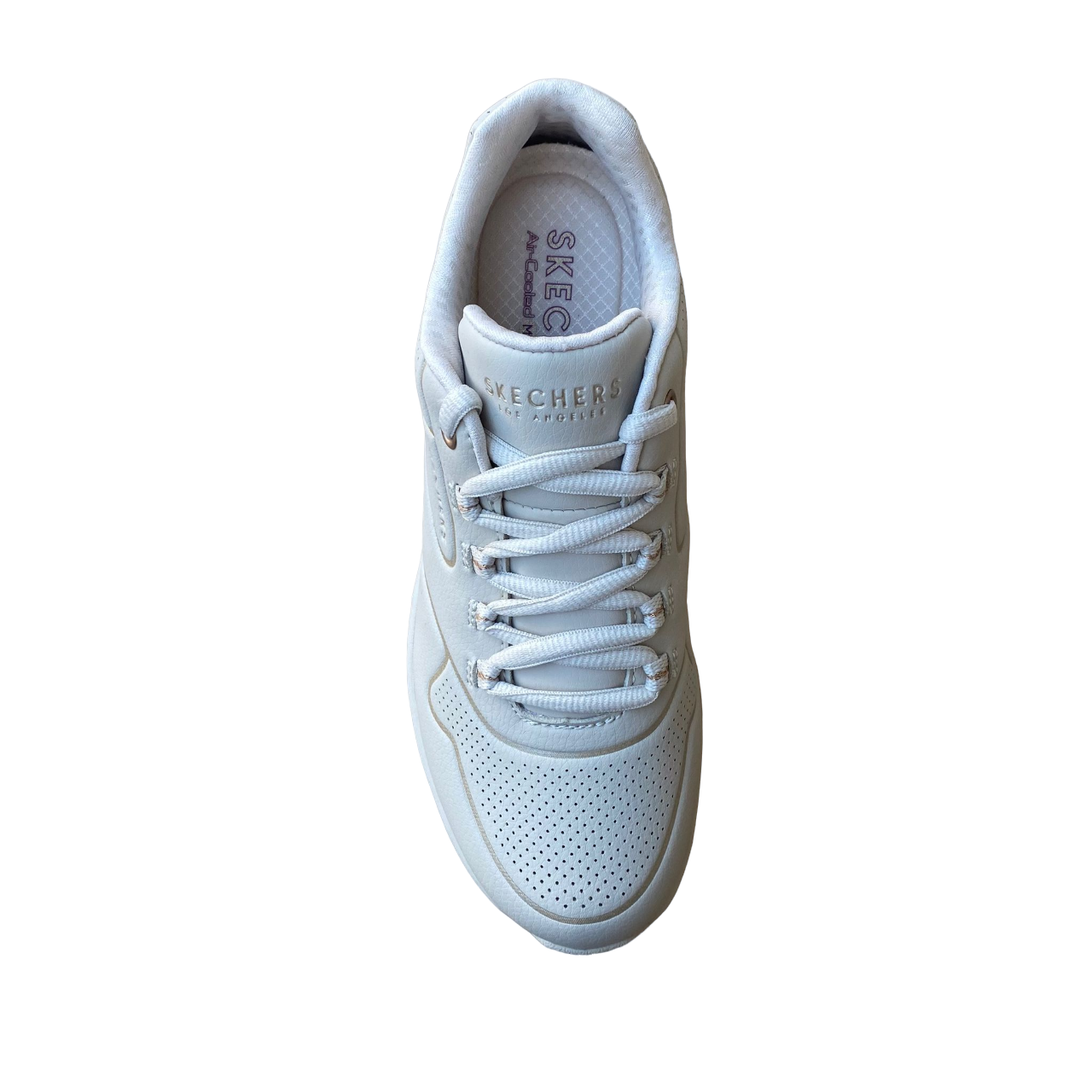 Skechers scarpa sneakers da donna Uno 2 Golden Trim 155637/OFWT bianco sporco