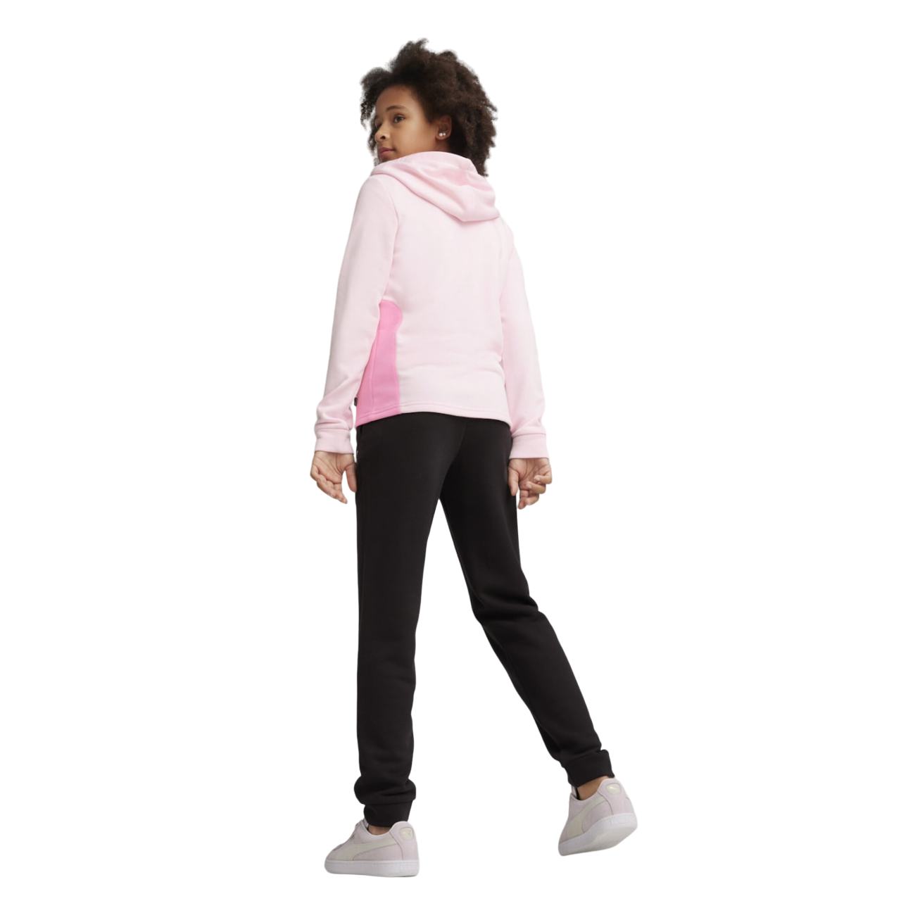 Puma tracksuit with hood for girls 673586-67 pink-black
