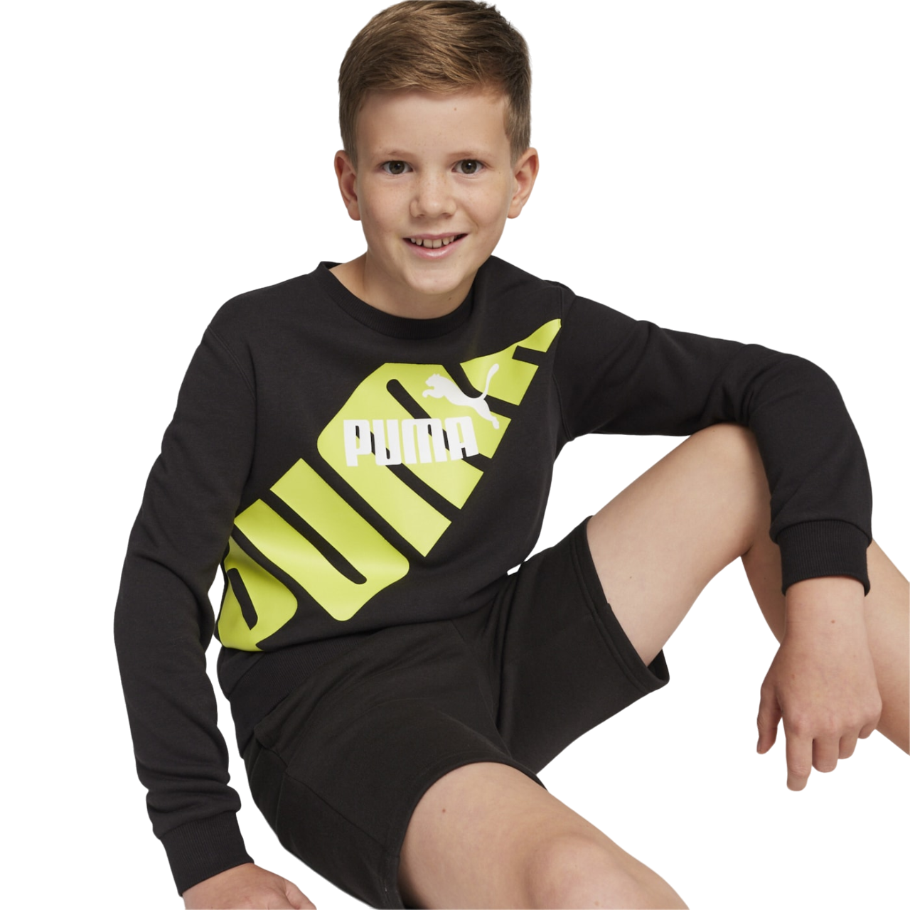 Puma felpa girocollo da ragazzo Power Graphic 679255-51 nero