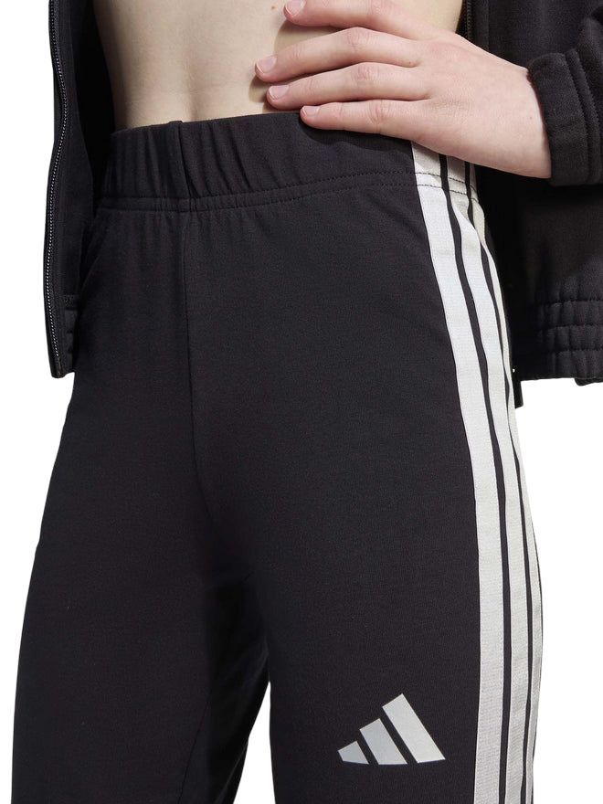 Adidas - Tuta Ragazza Glam Track JL7474 Nero-Argento - logo pantalone