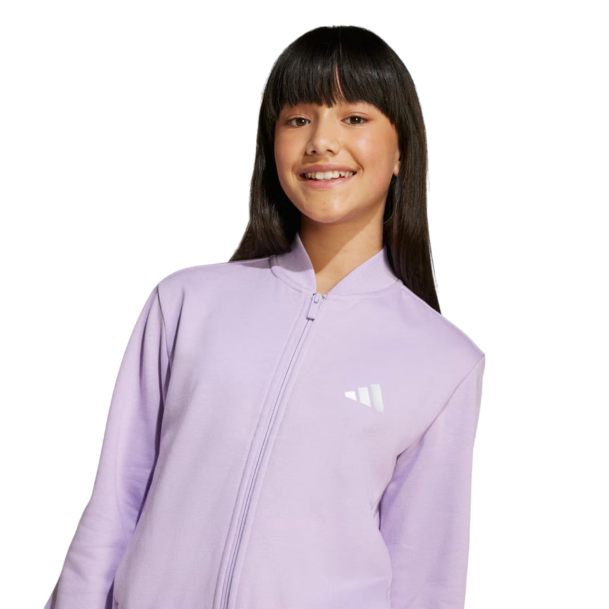 Adidas - Tuta Ragazza JG Glam TS JX0207 Viola - logo felpa