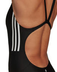 Costume nuoto Adidas 3S Mid Suit HD0403 vista laterale con vestibilità aderente e design sportivo