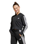 Adidas Felpa Con Cerniera e Cappuccio da Ragazza Essentials JJ0956 nero completo con pantalone