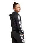 Adidas Felpa Con Cerniera e Cappuccio da Ragazza Essentials JJ0956 nero vista cappuccio