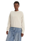 Adidas Felpa Essentials Small Logo Feelcozy JI6069 Beige - Vista Frontale