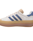 Sneakers Adidas Originals Gazelle Bold JQ5126 da donna, colorazione crema-indaco, platform rialzato, vista laterale