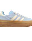 Sneakers Adidas Originals Gazelle Bold JQ7776 da donna, colorazione cielo-crema, platform rialzato, vista laterale