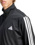 Adidas Tuta Sportiva Basic 3 Strisce Tricot Track Suit JI8858 Nero - Dettaglio Logo e Tre Strisce
