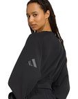 Adidas felpa da donna Soft Lux Loose JM3836 nero laterale con logo