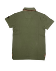 Aeronautica Italiana polo manica corta da uomo in cotone pique, patch e ricami 010387 verde militare