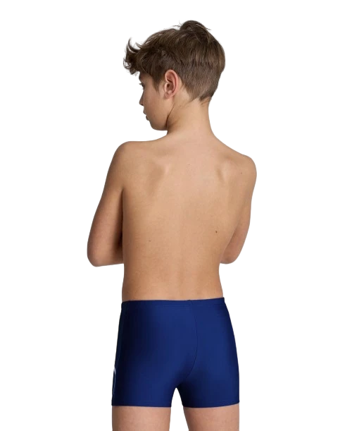 Arena costume a pantaloncino aderente da ragazzo con stampa 005435 781 blu-bianco