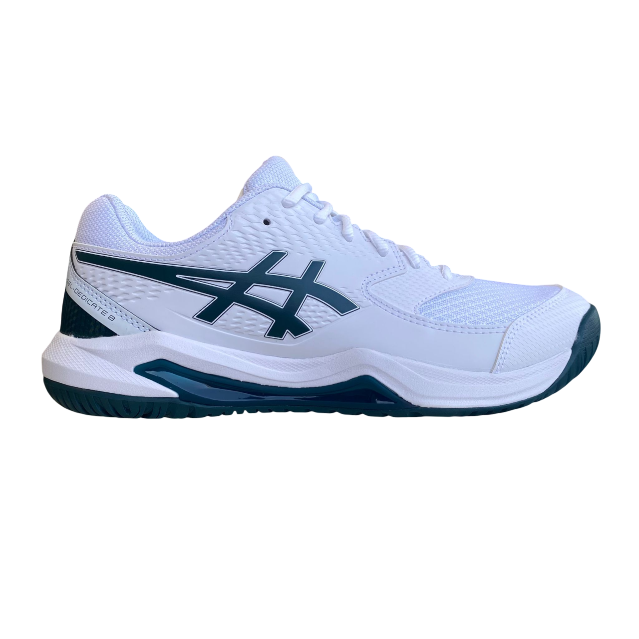 Asics scarpa da tennis da uomo Gel Dedicate 1041A408-104 bianco-verde