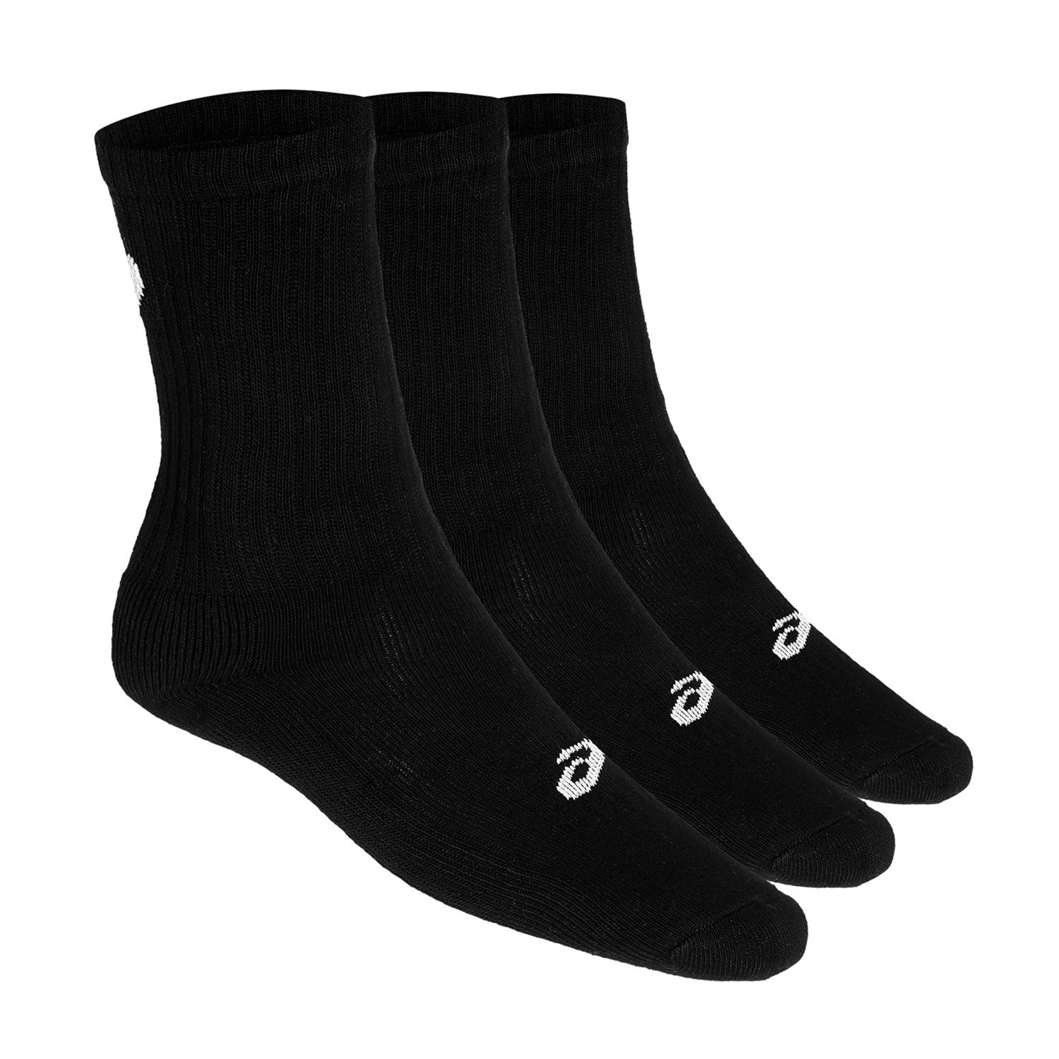 Asics calza multisport ammortizzata altezza media Crew 155204 0900 nero. Confezione da 3 paia