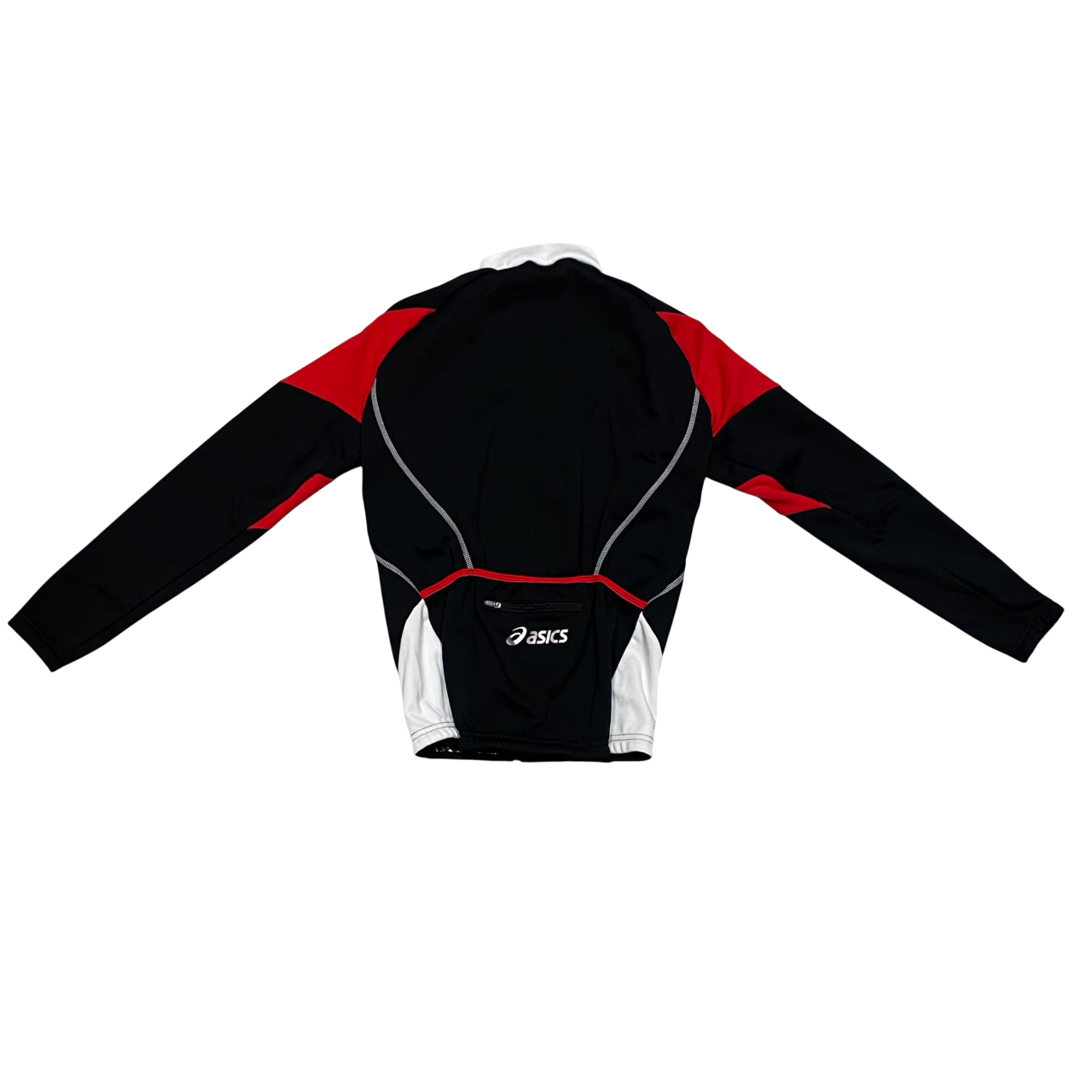 Asics maglietta da ciclista da uomo manica lunga con cerniera intera Ventoux T781Z5 9026 nero-rosso
