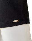 Abito smanicato nero Astrolabio da donna modello M787M 500, elegante vestito italiano in cotone elasticizzato - logo
