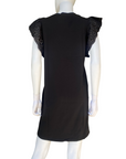 Abito smanicato nero Astrolabio da donna modello M787M 500, elegante vestito italiano in cotone elasticizzato - posteriore