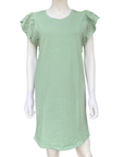 Abito smanicato verde Astrolabio da donna modello M78M 671, elegante vestito italiano in cotone elasticizzato - frontale