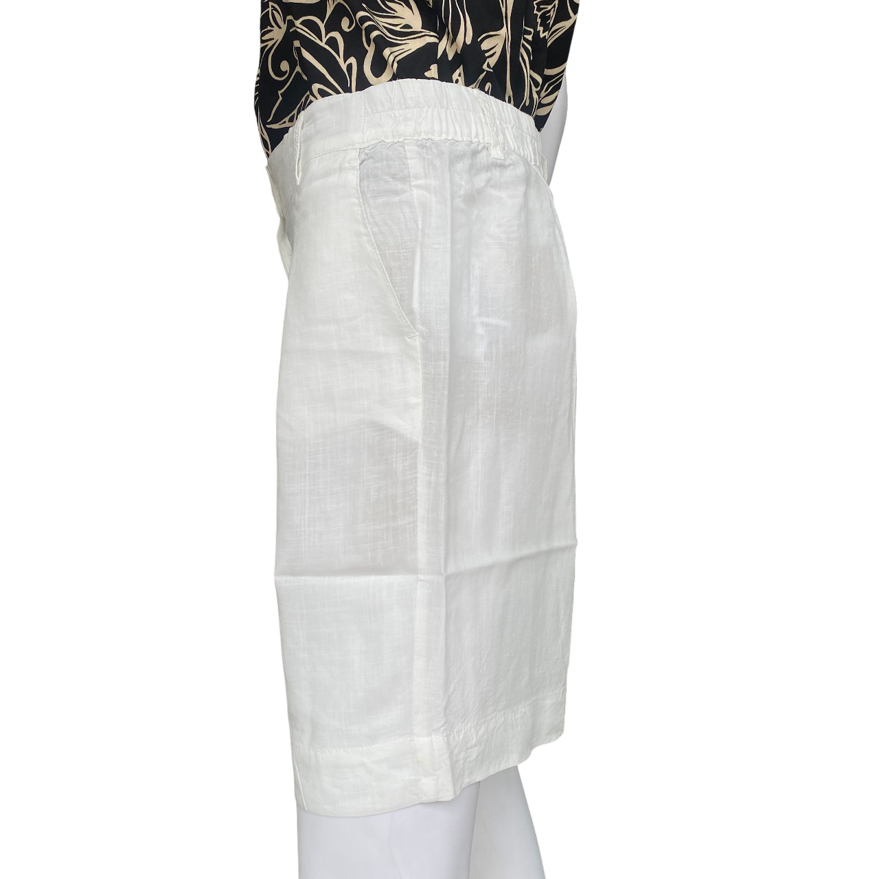 Pantaloncino bianco fresco estivo Astrolabio da donna modello CA63 010, shorts elegante in misto lino e viscosa ideale per l'estate - laterale