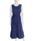 Vestito smanicato Astrolabio M86G 956 blu da donna, elegante abito estivo che valorizza la silhouette femminile - frontale