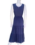 Vestito smanicato Astrolabio M86G 956 blu da donna, elegante abito estivo che valorizza la silhouette femminile - posteriore