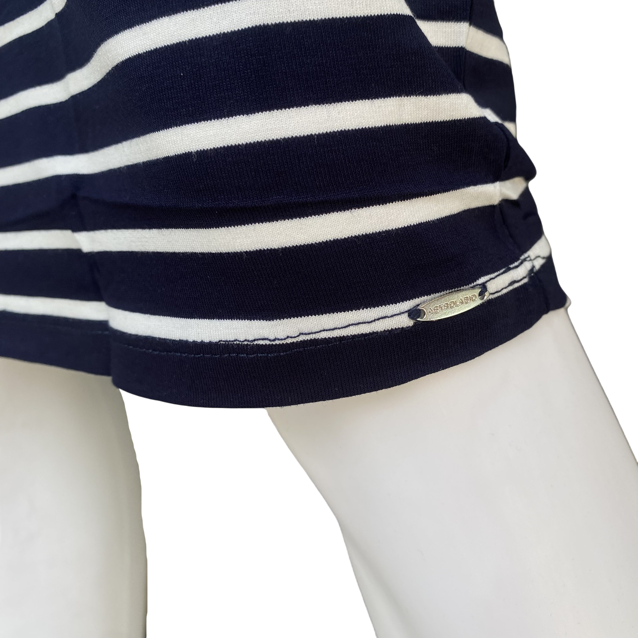 Vestito a righe smanicato Astrolabio M86M 956 blu da donna, elegante abito estivo con motivo nautico - logo