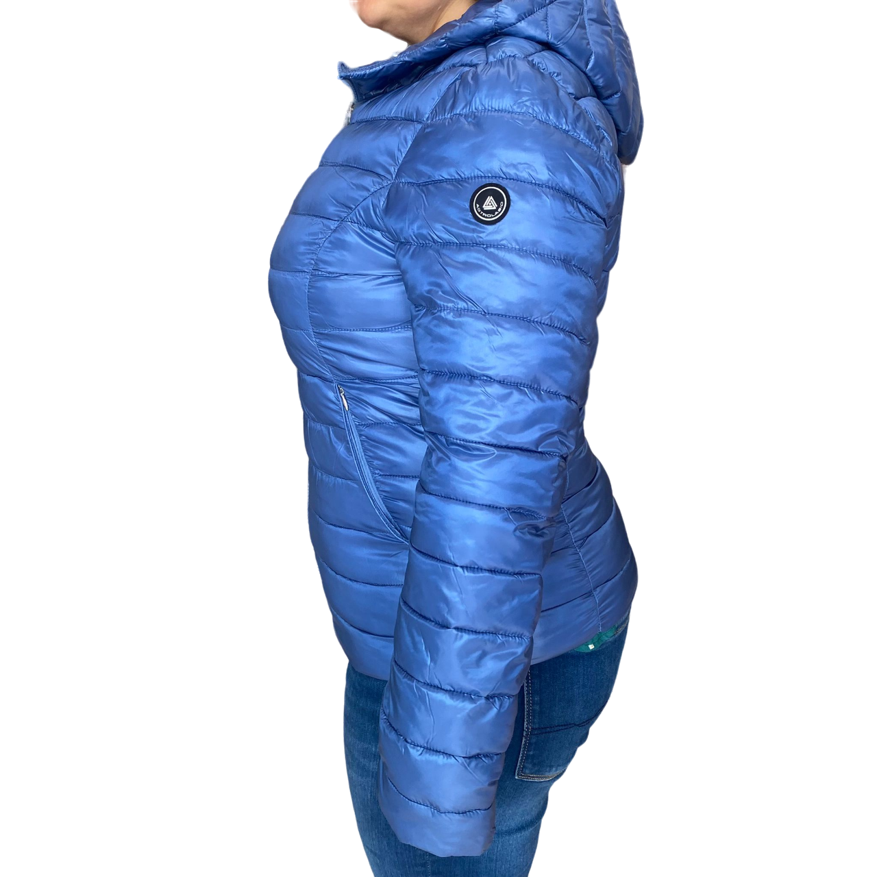 Astrolabe women's hooded jacket 100 grams CV87 398 light blue