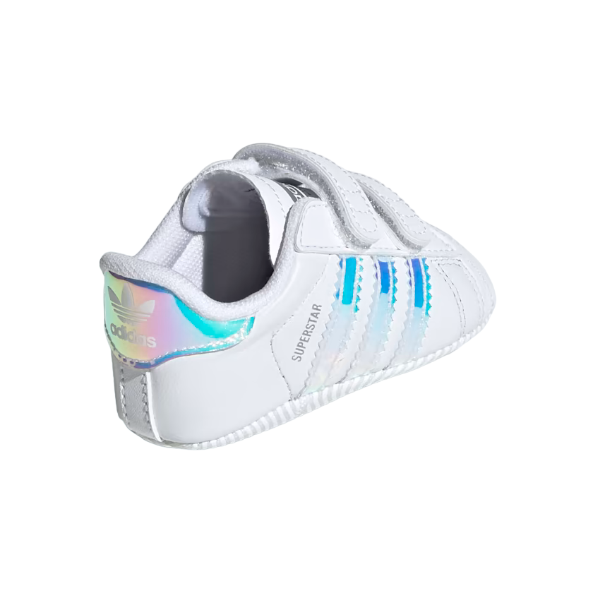 Adidas Original sneakers da culla per bambina Superstar Crib BD8000 bianco iridescente
