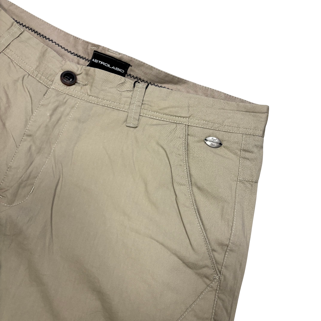 Bermuda beige Astrolabio da uomo modello CU9N 031 in fresco cotone, pantalone corto estivo di alta qualità - tasca
