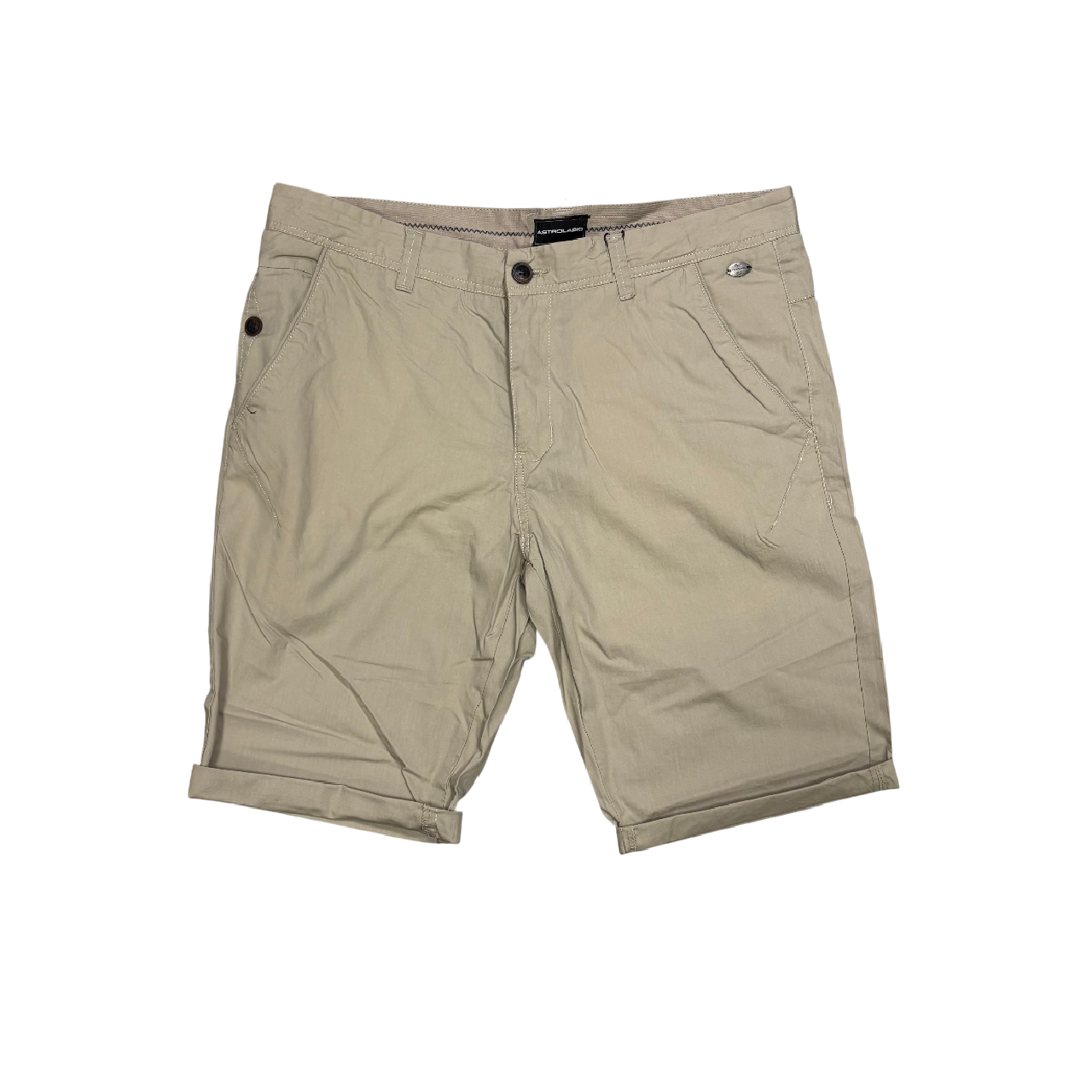 Bermuda beige Astrolabio da uomo modello CU9N 031 in fresco cotone, pantalone corto estivo di alta qualità - frontale
