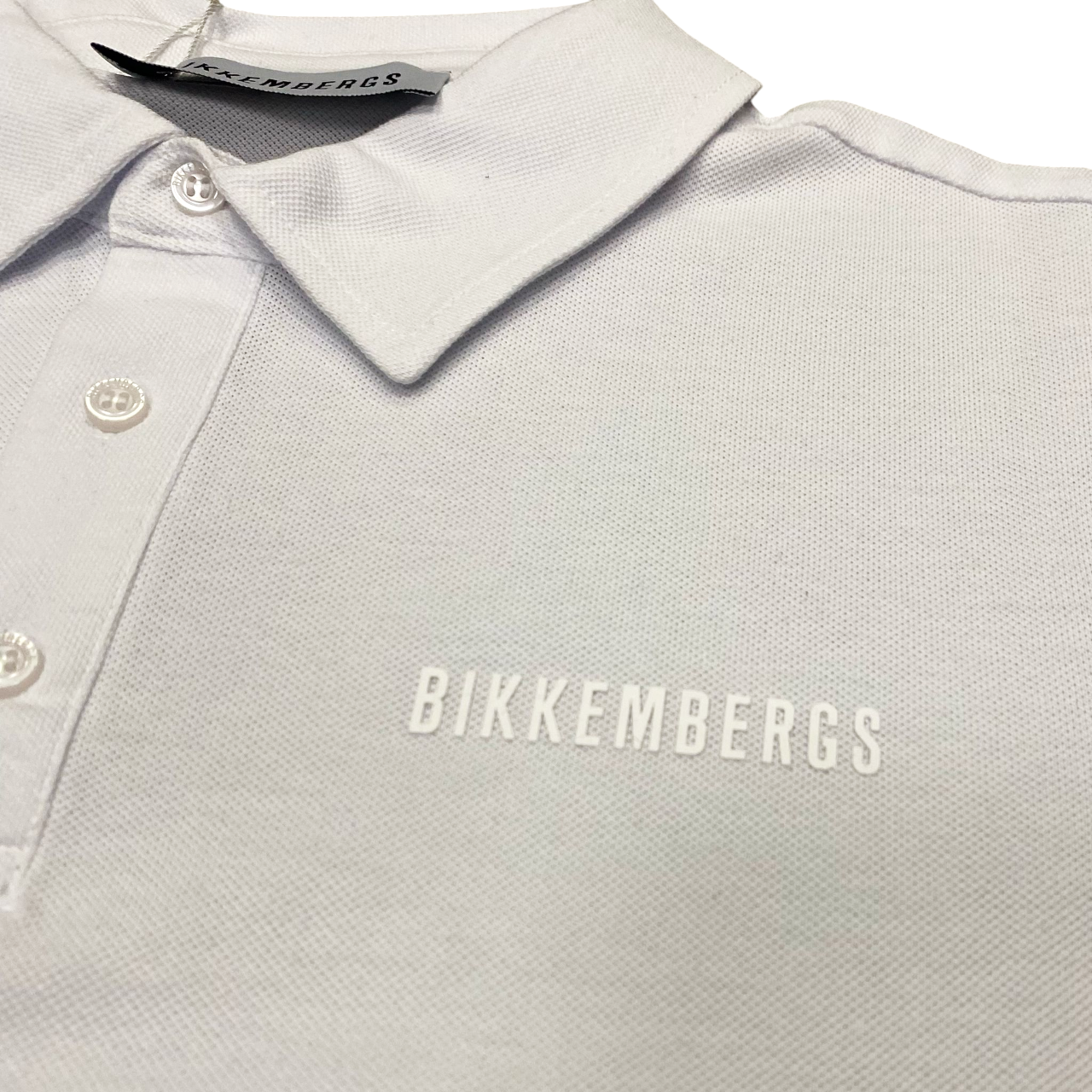 Bikkembergs polo da uomo manica corta BMT0930 1000 bianco