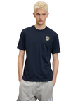 Blauer maglietta manica corta da uomo con logo gommato Faxon 25SBLUH02194-004547 888 blu