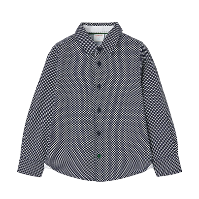 Boboli Camicia popelin stampato per ragazzo 737322 9176 blu navy