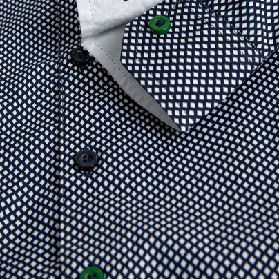 Boboli Printed poplin shirt for boys 737322 9176 navy blue