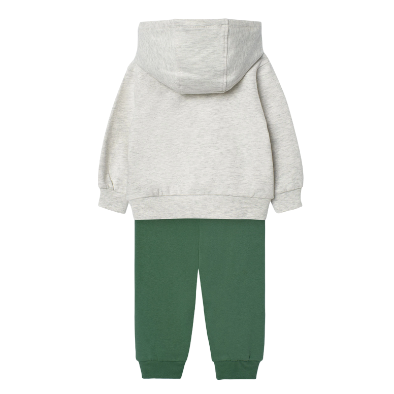 Boboli Completo di felpa e pantaloni in ciniglia per neonato bambino 339106 7359 grigio-verde
