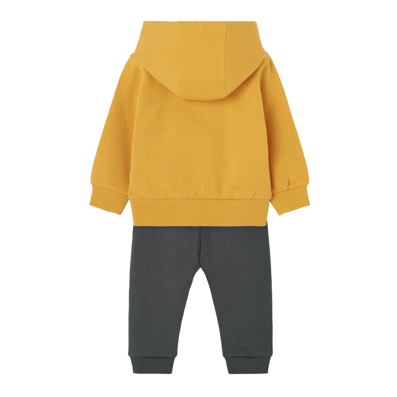 Boboli Completo di felpa e pantaloni in felpa per neonato maschio 319070 1207 giallo-grigio