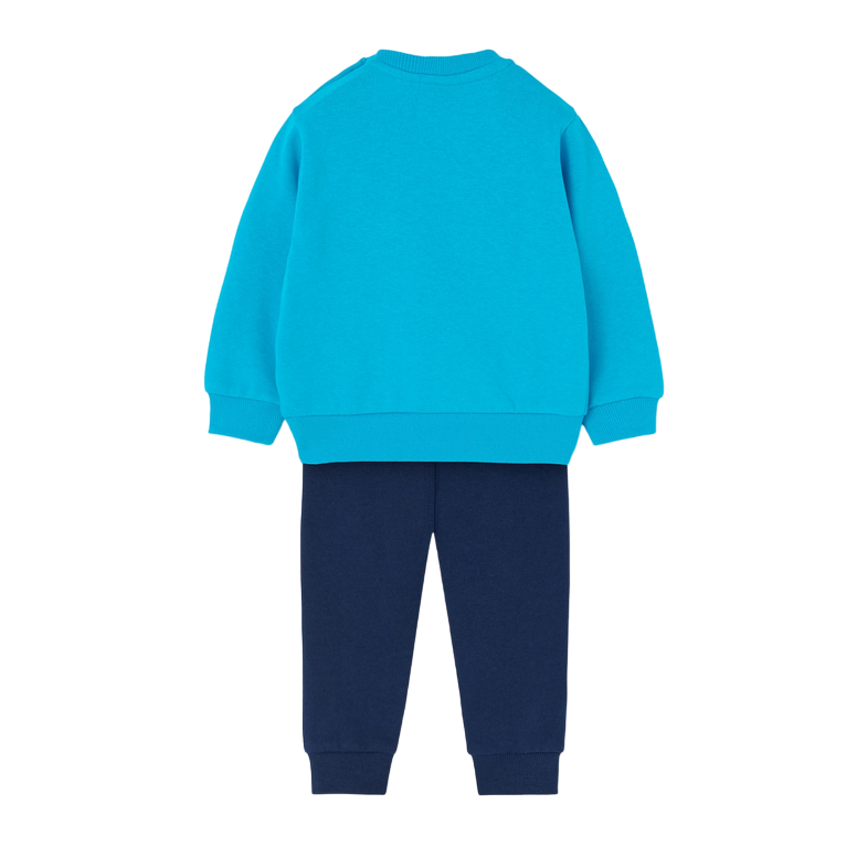 Boboli Completo in felpa per neonato maschio, felpa girocollo e pantaloni 329082 2593 turchese-blu