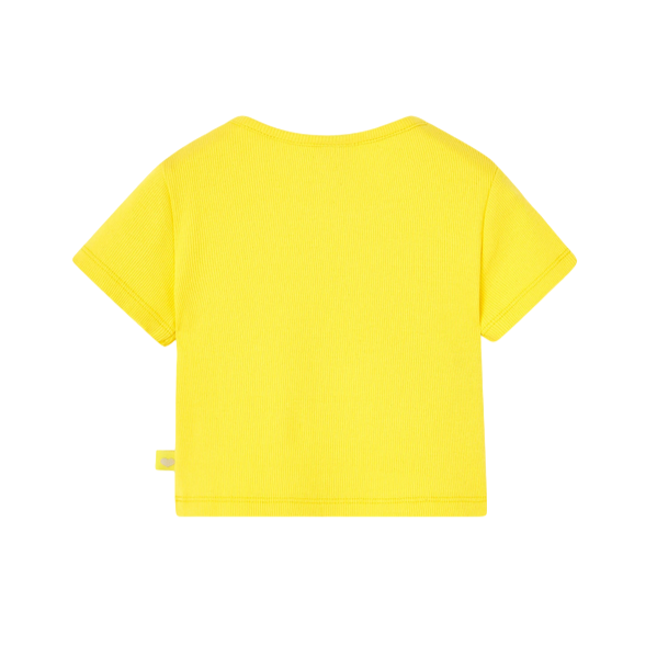 Boboli Ribbed jersey t-shirt for girls 498034 1199 yellow