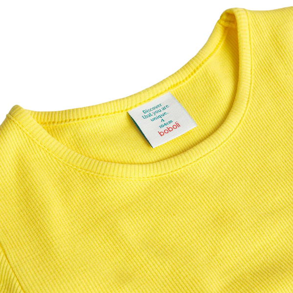 Boboli Ribbed jersey t-shirt for girls 498034 1199 yellow