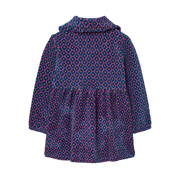 Boboli Vestito di velluto a coste per neonato con stampa floreale 249173-9512 viola-blu