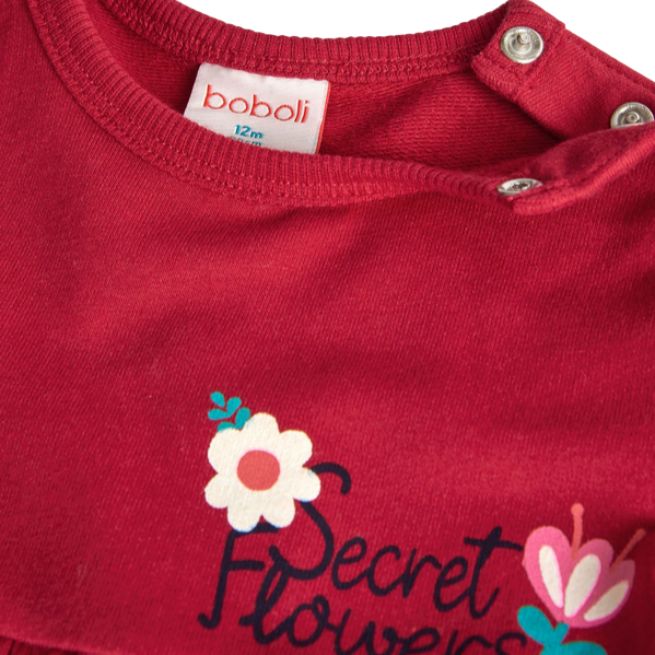Boboli Vestito in felpa per neonato 209090-3761 rosso