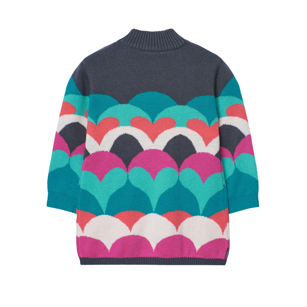 Boboli Vestito in maglia per neonato con stampa di cuori 229036-4701 grigio-multicolori