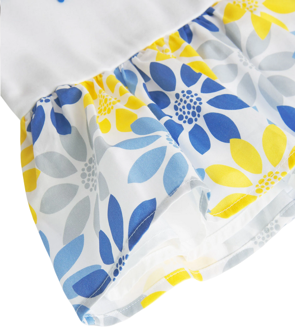 Boboli Vestito in raso combinato da neonata 708241 1100 bianco