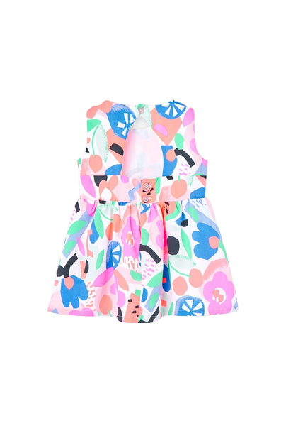 Boboli Vestito in raso da neonata con stampa 218056 9403 rosa