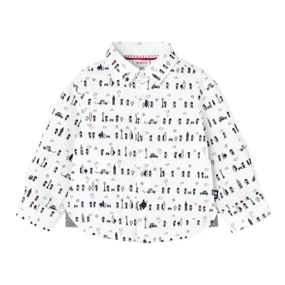 Boboli camicia Oxford manica lunga per infant e bambino 727229 9166 bianco