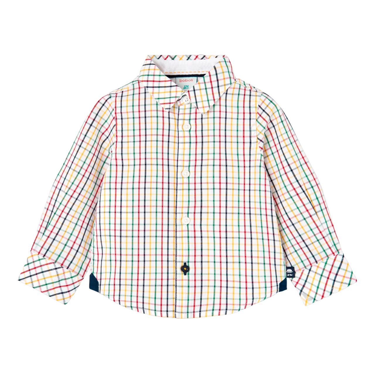Boboli camicia popelin a quadri per infant e bambino 717331 9164 bianco