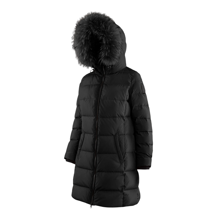 Bomboogie Piumino da donna con Bordo Cappuccio in Pelliccia CW632PTMNQ 90 nero
